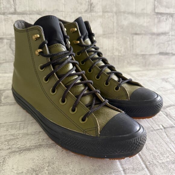 Converse Chuck Taylor All Star Winter Leather High Top Dark Moss Sneaker Boots main image 4